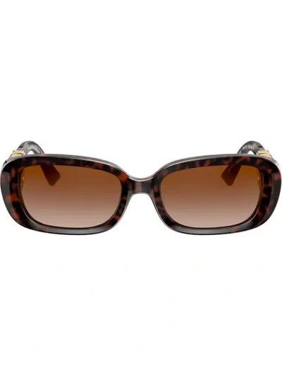 Shop Valentino Vlogo Oval Frame Sunglasses In Black