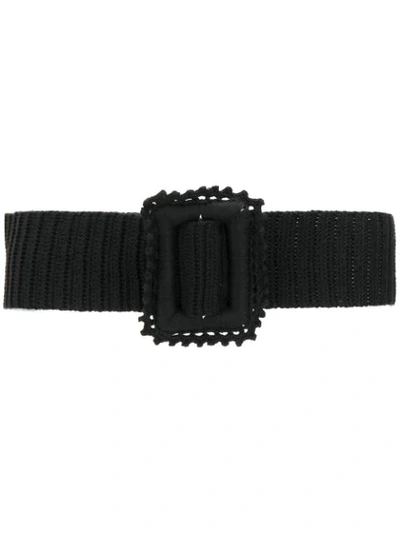 Shop Msgm Knitted Belt In Black