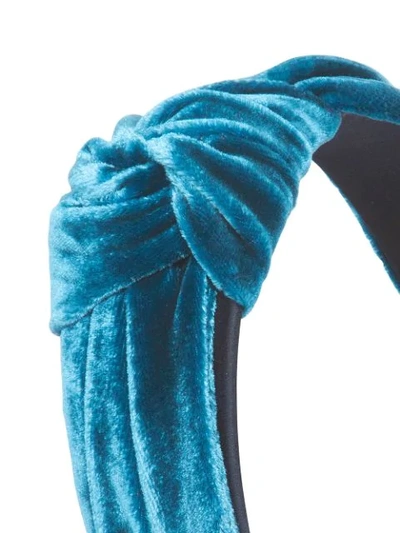 Shop Jennifer Behr Knot-detail Hairband In Blue