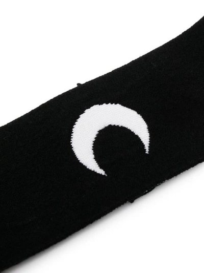 Shop Marine Serre Embroidered Logo Headband In Black