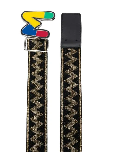 Shop M Missoni Monogram Plaque Buckled Belt In Black