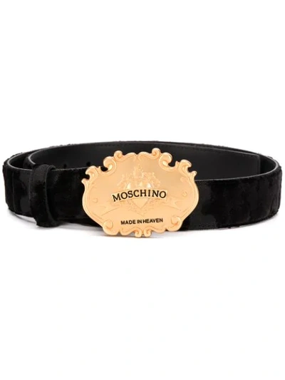 Shop Moschino Logo-buckle Belt In Black