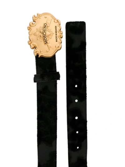 Shop Moschino Logo-buckle Belt In Black
