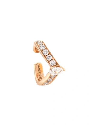 Shop Anita Ko 18kt Rose Gold Curved Diamond Ear Cuff