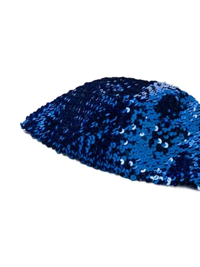 Shop Gucci Sequin-embellished Hat In Blue