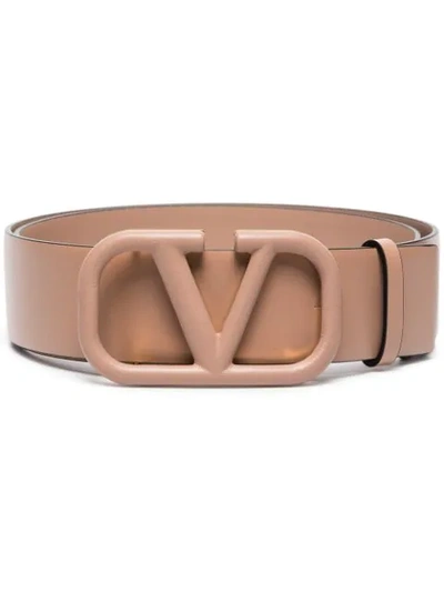 Shop Valentino Vlogo Buckle Tonal Belt In Pink