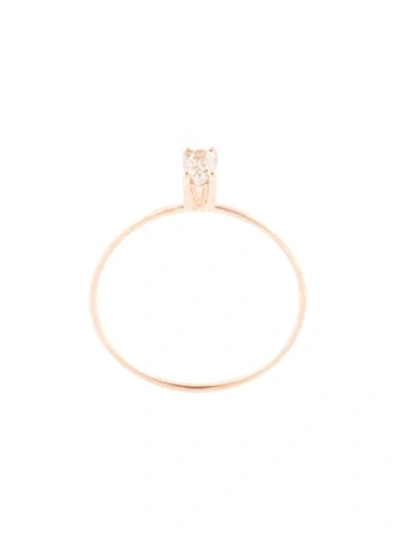 Shop Natalie Marie 9kt Rose Gold Tiny Marquise Rutilated Quartz Ring