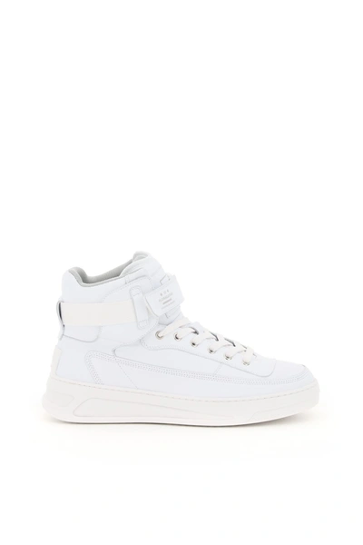 Shop Acne Studios Babila M High Sneakers With Face In White Optic White