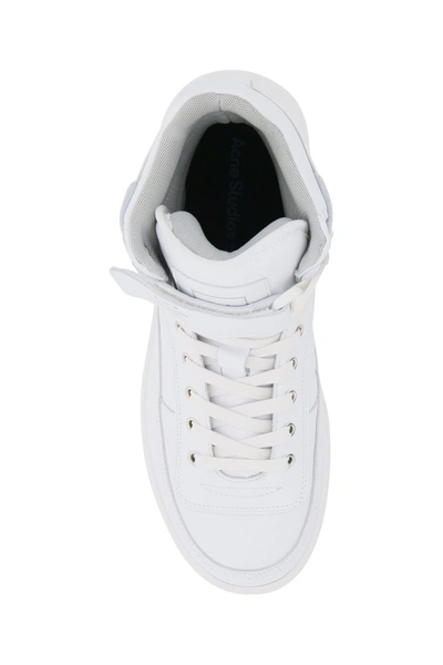 Shop Acne Studios Babila M High Sneakers With Face In White Optic White