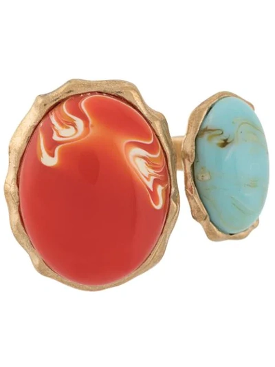 Shop Ports 1961 Double Stone Ring In Red