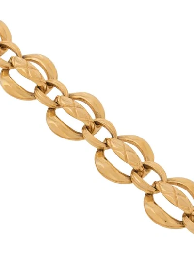 Pre-owned Chanel 1990s Wide Chain Link Choker In Gold