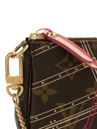 Pre-owned Louis Vuitton 2014  Monogram Mini Pochette Accessoires Pouch In Brown