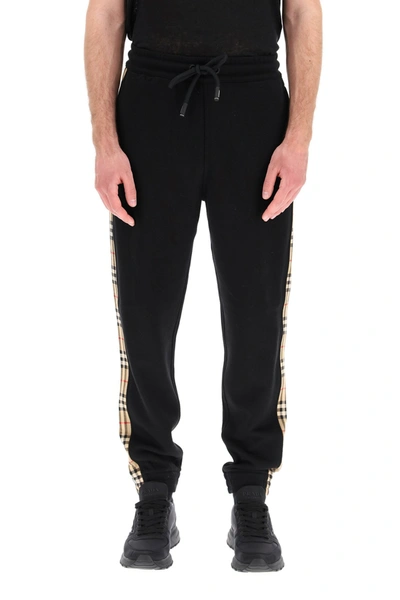 Shop Burberry Checkford Sweatpants In Black
