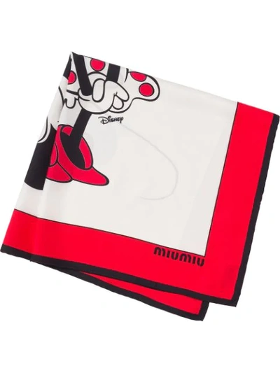 Shop Miu Miu X Disney Minnie Mouse Scarf In Red