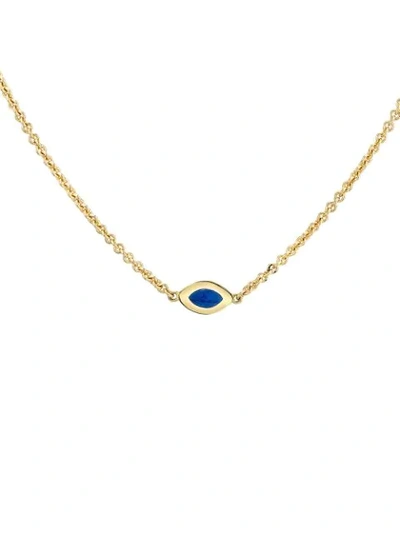 Shop Andy Lif 18kt Gold Enamel Cats Eye Necklace In Ylwgold