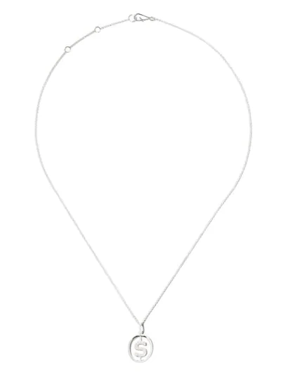 Shop Annoushka 14kt White Gold Diamond Initial S Necklace In 18ct White Gold