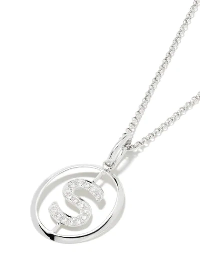 Shop Annoushka 14kt White Gold Diamond Initial S Necklace In 18ct White Gold