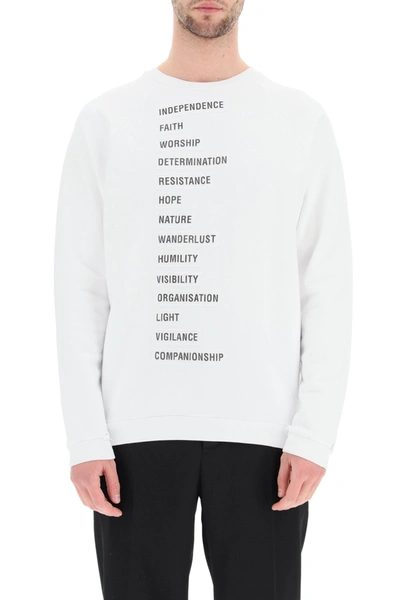Shop Raf Simons Wording Patches Archive Redux Sweatshirt In White