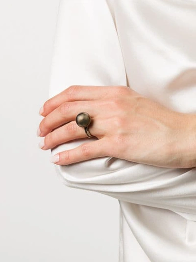 Shop Ann Demeulemeester Ball Bearing Ring In Brown