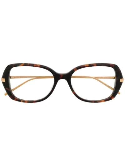 Shop Boucheron Tortoiseshell Oversized-frame Glasses In Brown