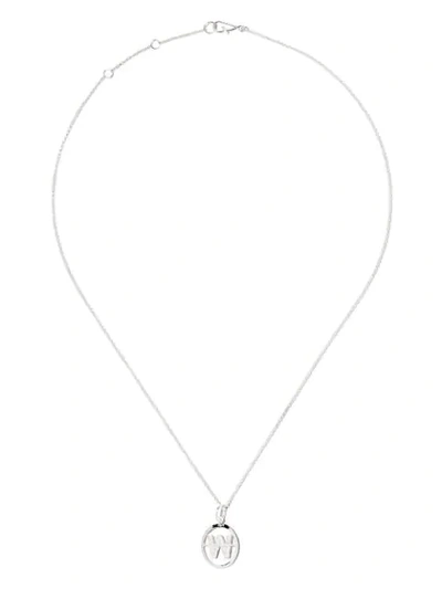 Shop Annoushka 14kt White Gold Diamond Initial W Necklace In 18ct White Gold