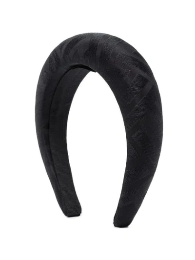 Shop Fendi Black Ff Padded Silk Hairband