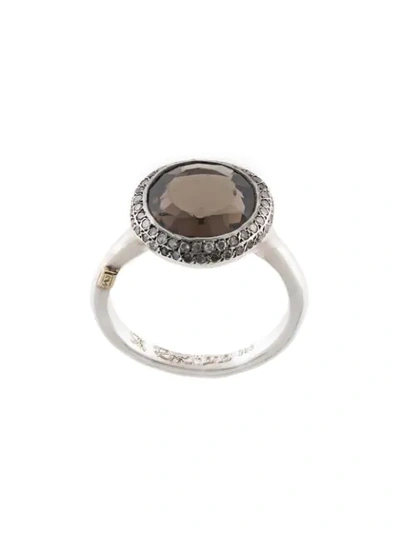Shop Rosa Maria Julia Diamond And Smoky Quartz Ring In Silver