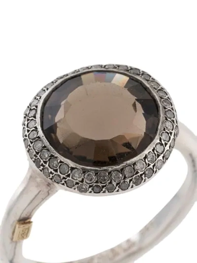 Shop Rosa Maria Julia Diamond And Smoky Quartz Ring In Silver