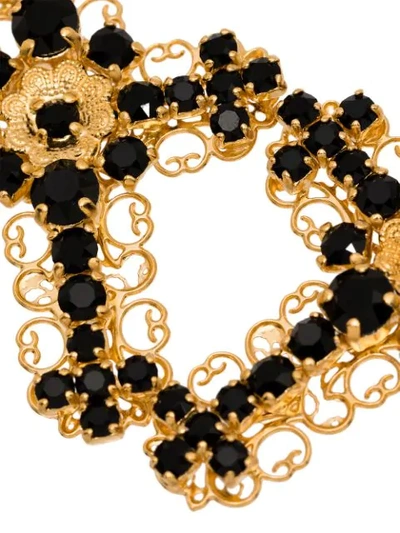 Dolce & Gabbana Crystal-embellished Cross Earrings In Black