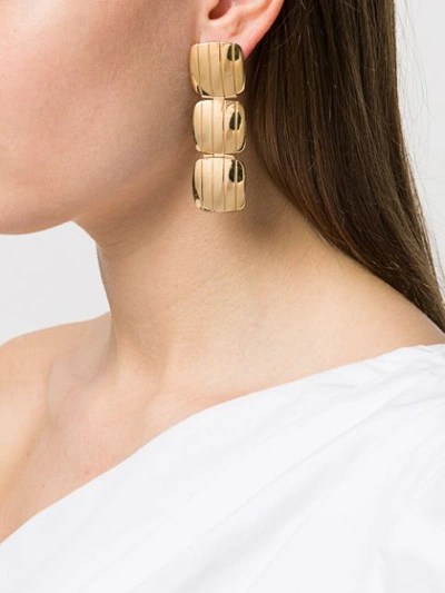 Shop Ivi Slot Stud Drop Earrings In Gold