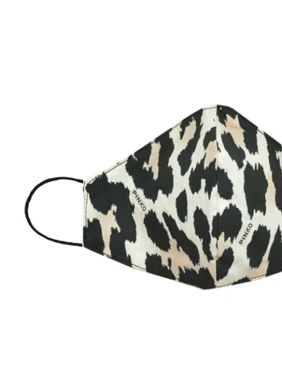 Shop Pinko Leopard Print Face Mask In White