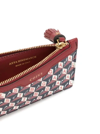 Shop Anya Hindmarch Geometric-pattern Zipped Wallet In Red