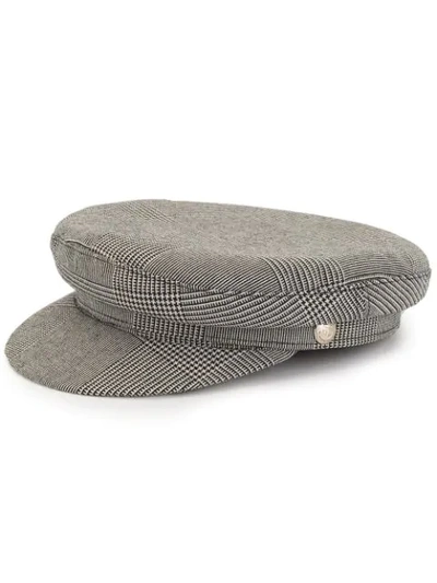 Shop Manokhi Greek Fisherman Checked Hat In Grey