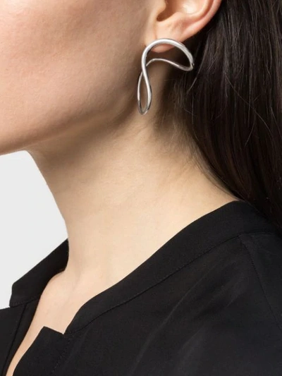 Shop Charlotte Chesnais Slide Medium Single Earring In Silver