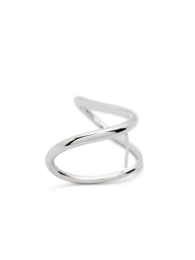 Shop Charlotte Chesnais Slide Medium Single Earring In Silver