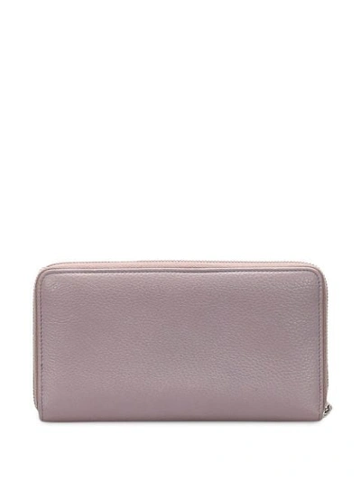 Pre-owned Gucci Bamboo Continental Wallet In Purple