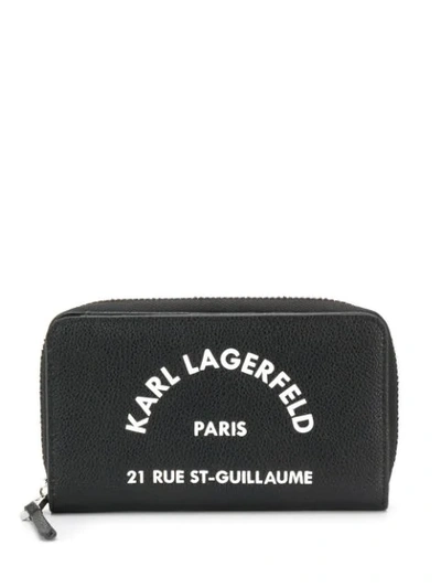 Shop Karl Lagerfeld Rue St Guillaume Zipped Wallet In Black