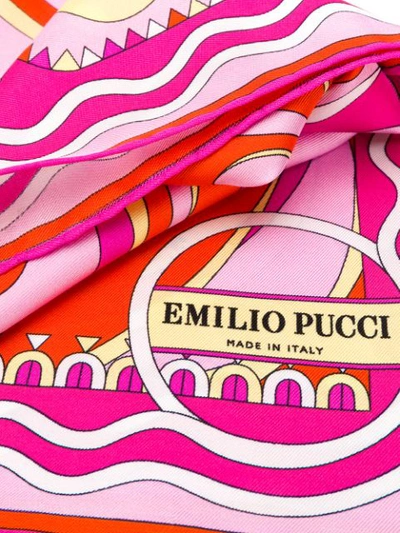 Shop Emilio Pucci Psychedelic-inspired Patterned Scarf In Orange