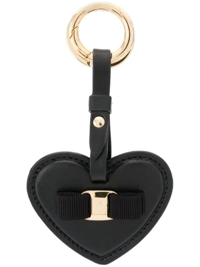 Shop Ferragamo Vara Bow Keyholder In Black