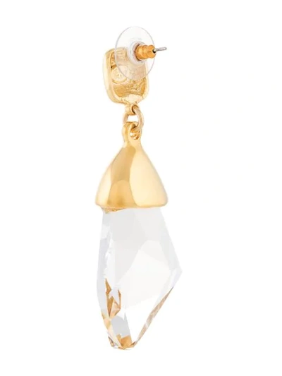 Shop Kenneth Jay Lane Crystal-embellished Drop Earrings In White