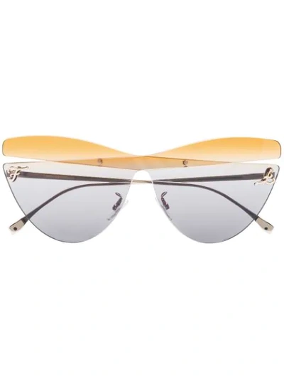 Shop Fendi Cut-out Cat Eye Sunglasses In Black