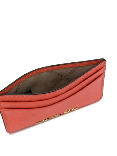 Shop Michael Michael Kors Leather Cardholder In Pink