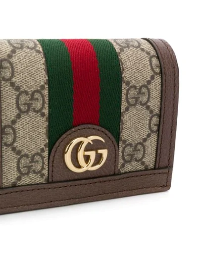 Shop Gucci Ophidia Gg Chain Wallet In Brown