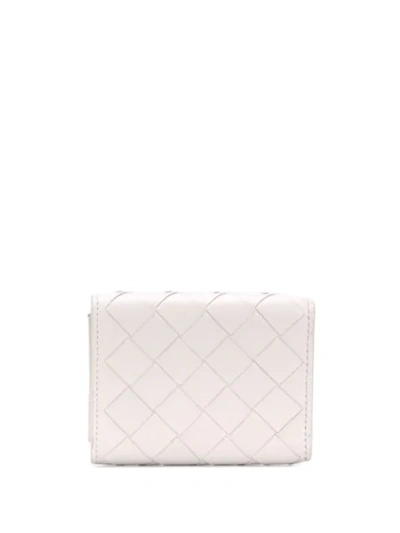 Shop Bottega Veneta Intrecciato Folding Wallet In White