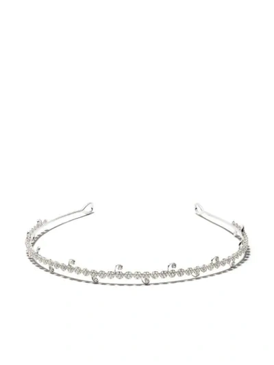 Shop David Morris 18kt White Gold Diamond Le Jardin Tiara