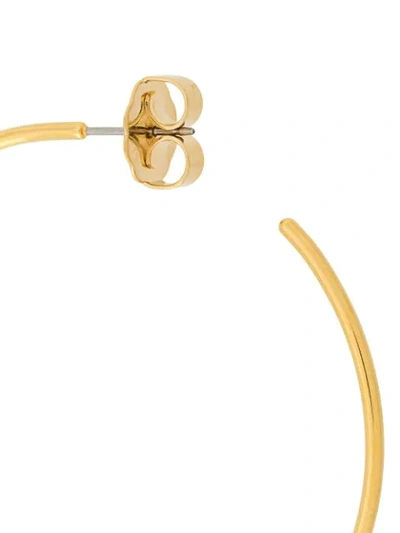 Shop Marc Jacobs Logo Plaque Hoop Earrings In Gold