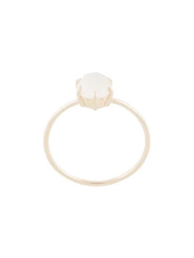 Shop Natalie Marie 9kt Yellow Gold Moonstone Rose Cut Ring