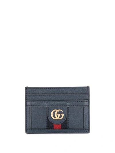 Shop Gucci Ophidia Card Case In Blue