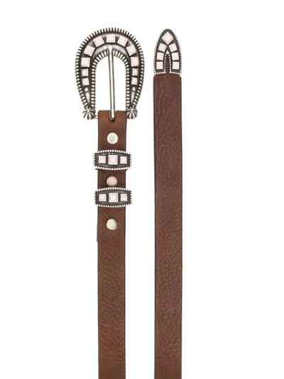 Shop Alanui Stoned-hardware Belt In Brown