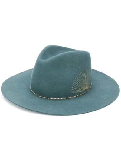 Shop Van Palma Basile Chain Detail Hat In Green